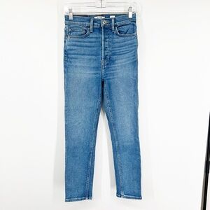 Re/Done Originals 90s Ultra High Rise Ankle Crop Jeans Button Fly
